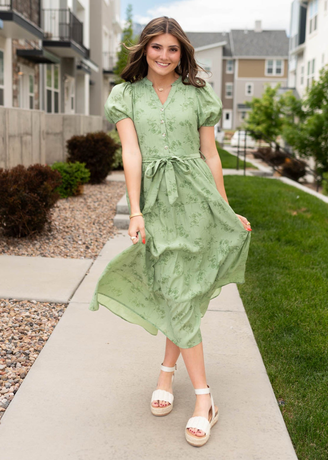 Dannah Green Button Up Dress