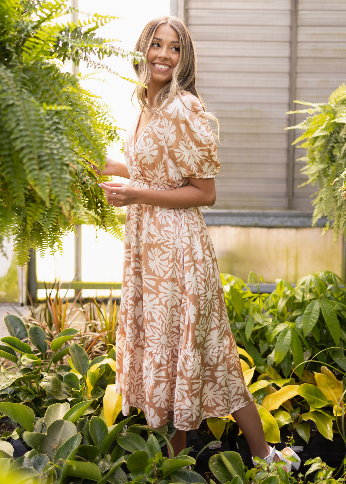 Harlyn Taupe Floral Dress