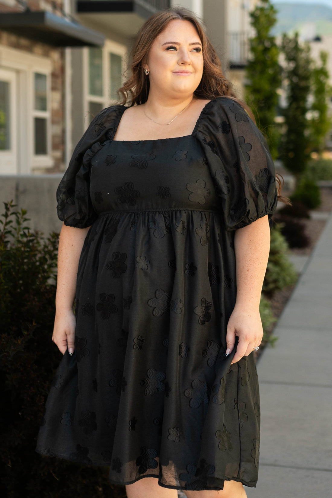 India Black Floral Dress