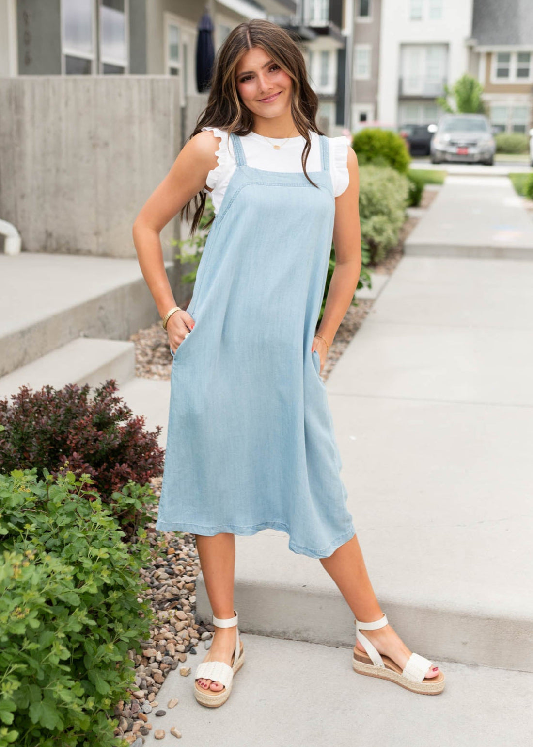 Jessica Chambray Strap Dress
