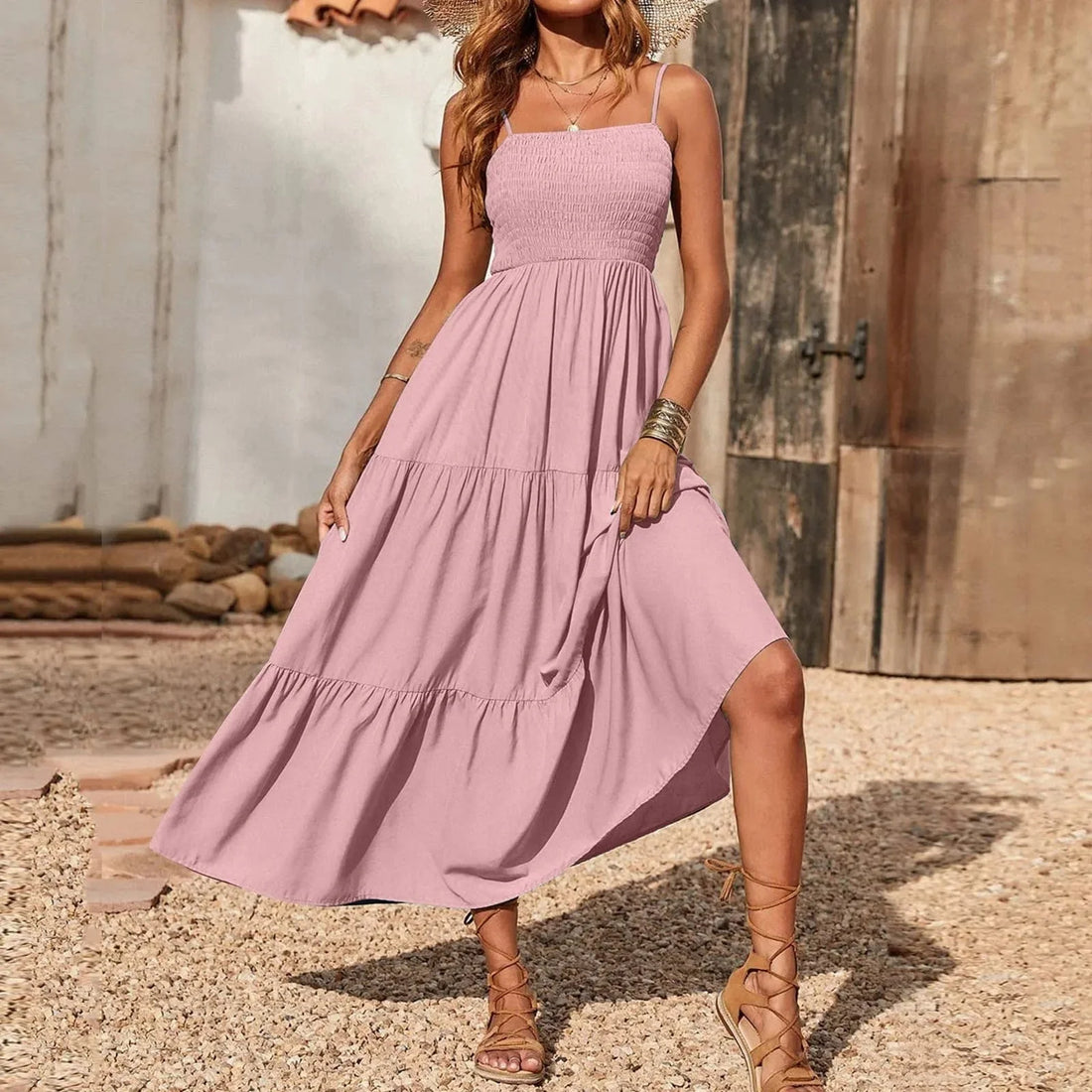 Sleeveless Spaghetti Strap Casual Long Dress