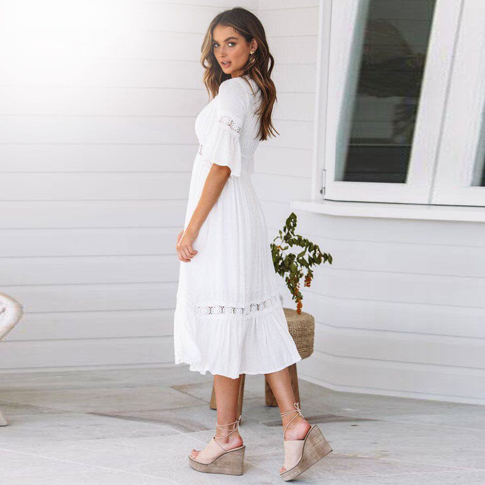 White Boho Dress